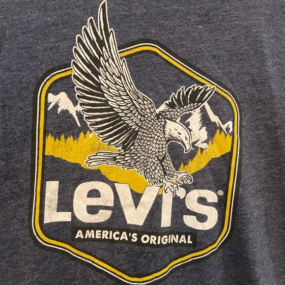 Levi’s Size M Blue Eagle Classic Graphic Print Original Short Sleeve Tee Shirt - Picture 5 of 10